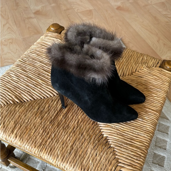 BALLY Black Leather Fur Trim Ankle Boots Made in Italy Designer Luxury Classic - Picture 12 of 12